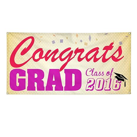 Amazon Com Vinyl Banner Sign Congrats Grad Class Of 2016