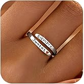 LOVECOM 925 Sterling Silver Inspirational Jewelry Rings for Women Adjustable Wrap Open Rings Heart Ring Personality Encouragement Gift to Daughter Birthday Christmas Gifts for Couple Men