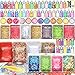 78PCS Slime Supplies Kit Include Sugar Paper Accessories Floam Beads Fishbowl Beads Glitter Jars Heart Slices Shell Slime Kits to Make Slime Toys