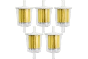 laffoonparts 5 Pack 3/8" Universal Fuel Filters, Inline Gas Fuel Line for Industrial Tractors Cars Trucks Motorcycles Gas Pow