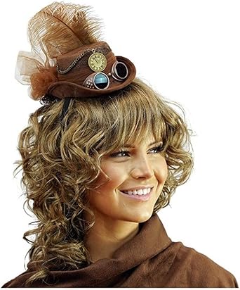 Amazon Com Mini Brown Steampunk Top Hat Victorian Goggles