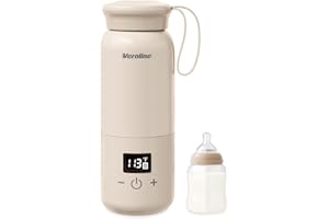 Veroline Portable Bottle Warmer for Travel, 10 Oz Baby Bottle Warmer with Adjustable Temp & Keep Warm for Formula, Breastmilk, Super Fast Charging & Cordless Milk Warmer, Rechargeable Water Warmer