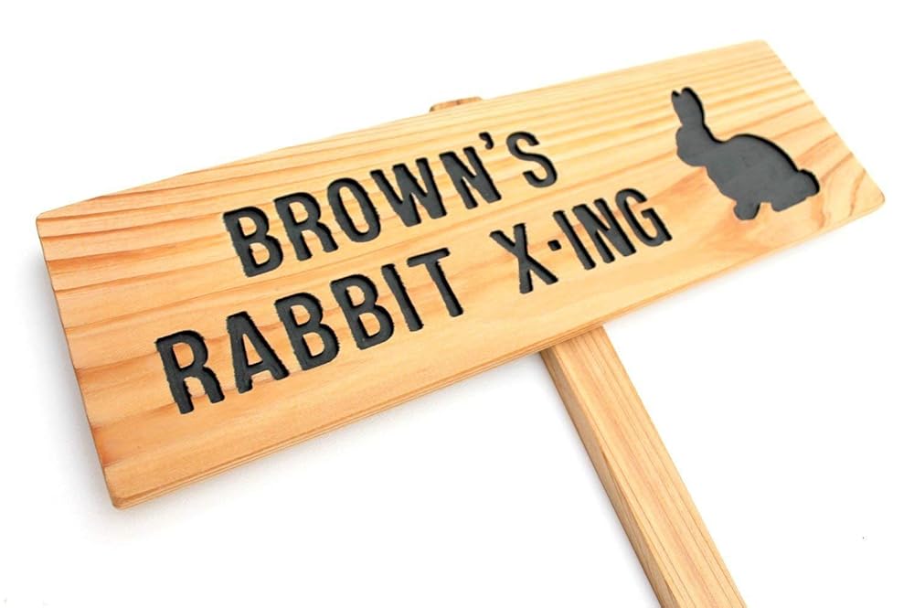 RABBIT XING W/One Cutout Sign, Rabbit Crossing, Outdoor