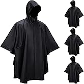 4 Pack Hooded Rain Ponchos for Adults Reusable Unisex Raincoat for Women Men Thicker Waterproof Lightweight Rain Coat