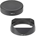 Haoge LH-X53B Square Metal Lens Hood Shade with Metal Cap for Fujifilm Fuji Fujinon XF 35mm F1.4 R / XF35mmF1.4 R Lens on Cam