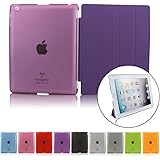iPad 2/3/4 Case, SymbolLife Ultra Thin Smart Cover with Auto Sleep/Wake Function for Apple iPad 2 / iPad 3 / iPad 4 + Screen Protector + Cleaning Cloth + Stylus Purple