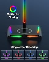 New Bee RGB Headphone Stand Wireless Charger 2 USB-C 1 USB Black Gaming Headset view 2