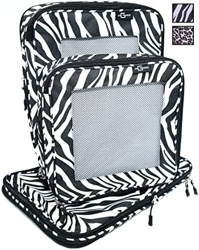 Compression Packing Cubes for Travel - 3 Piece Travel Set and Travel Organizer