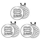 FINGER TEN Golf Ball Markers 3 Pcs with 3 Pack Hat