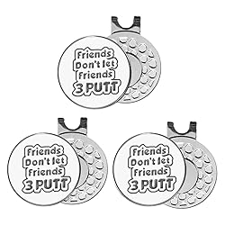 FINGER TEN Golf Ball Markers 3 Pcs with 3 Pack Hat