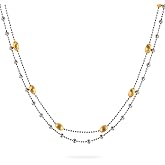 D-POW Gold Necklaces for Women 925 Sterling Silver Necklace 18k Gold Plated Nutshell Design Ball Chain Necklaces for Women's Jewelry(Gold)
