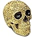 Aztec Death Skull Figure Life Size Floral Carved Resin Calavera Day of The Dead Mexican Skull Home Decor