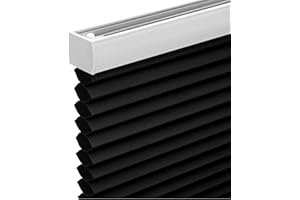 Changshade Cordless Blackout Cellular Shade, Honeycomb Shade with The Diameter of 1.5 inch Honeycombs, Room Darkening Pleated Window Shade for Bedroom, Children Room, 34 inches Wide, Black CEL34BK72C