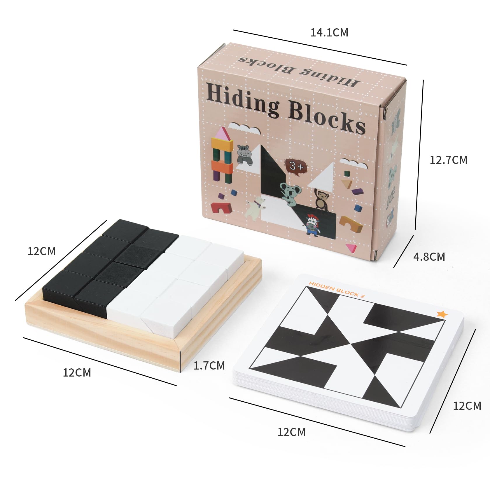 QZMTOY Brain Puzzle Spiel, IQ Puzzle Game with 80 Challenges,Holz Brain Teasers Spiel Puzzles, Montessori Brettspiele Spielzeug 3D Puzzles 5