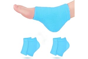 VDFZHL Castor Oil Pack Wrap for Foot, Castor Oil Moisturizing Heel Socks, for Plantar Fasciitis, Cracked Heels - Suitable for Overnight Moisturizing of Feet (Without Essential Oils) (Blue - 2 Pairs)