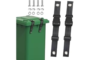 Zeckzoin 2 Pcs Trash Can Lock for Animals, Bear Proof Trash Can Lock Universal Outdoor Garbage Can Lock Garbage Strap Keep Raccoon and Bear Out of Trash Bin