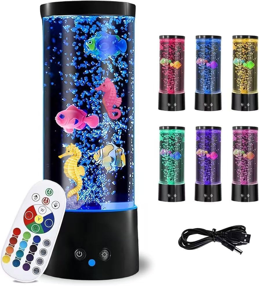 Photo 1 of Bubble Fish Lamp,GWEUZMAL Multi Colour Changing Aquarium Light, 17colours Adjustable,Stress Relieving Mood Light Decoration,Suitable for Adults Kids,Home Office Decor Christmas Gifts
