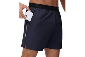 GymBrave Men's 5 inch Athletic Running Shorts with Zipper Pockets Lightweight Quick Dry Workout Gym Shorts for Men