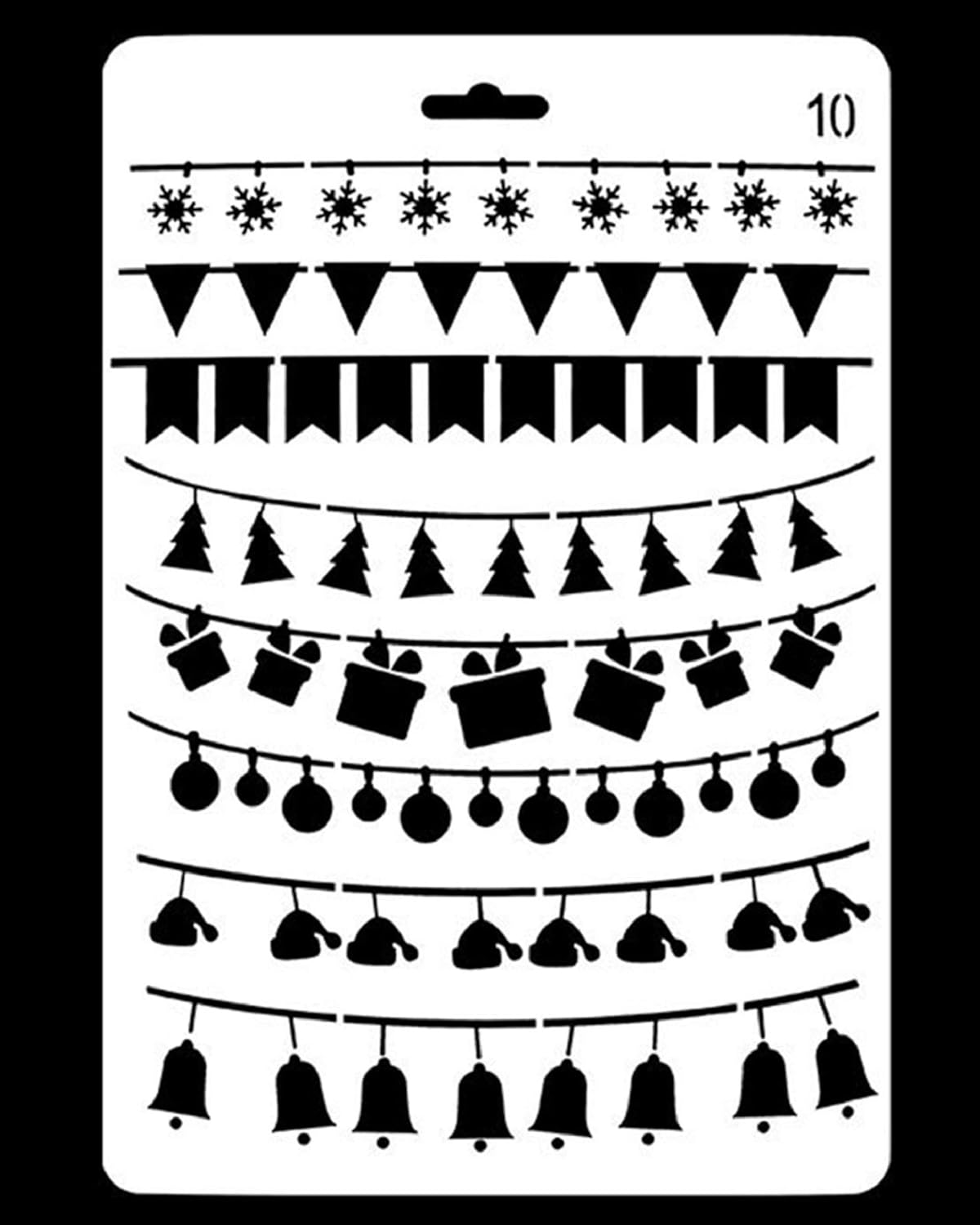 Stencil Di Natale Per Finestre Stencil Natale Riutilizzabili, 8 Pezzi, Plastica PET, 13x13 Cm, Per Decorazioni Fai-da-te, Pittura, Biglietti E Pareti Stencil Lettere