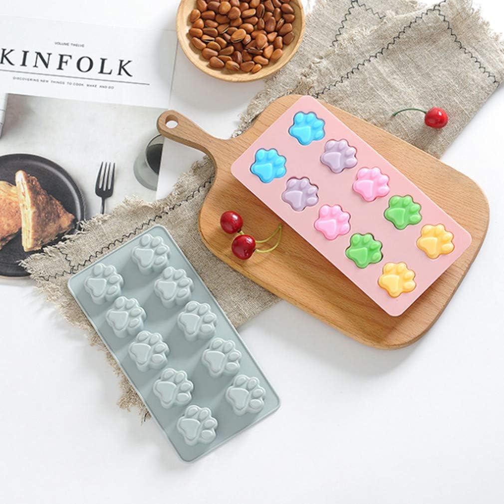 Napravi Rs Ustensiles A Patisserie Patisserie Gris Patte De Chat Moule En Silicone 10 Cavite Mini Empreinte De Patte Moule A Chocolat Moule A Savon Fait Main Diy Patte De Chien Cookies Cake