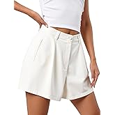 winkbay Women's Summer Wide Leg Tailored Shorts Dressy Casual High Waisted Work Shorts with Pockets