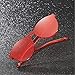 QingFan Fashion Round Vintage Cat Eye Mirrored Metal Frame Women Sunglasses (Red, 60)
