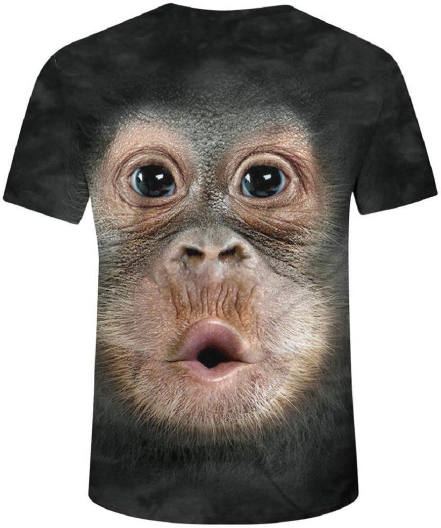 YEBIRAL Tops for Men T Shirt Men Blouse Men 3D Flood Printed Short-Sleeved Fashion Trend