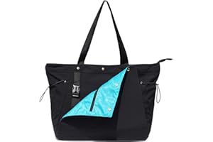 ESVAN Yoga Mat Bag, Gym Bag Tote Bag with Multi Pockets For Women Drawstring Yoga Mat Carrier Pilates Travel Workout Office