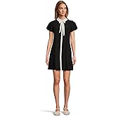 CeCe Womens Collared Bow Neck Puff Sleeve Knit Dress