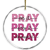 Pray On It Christian Hanging Ornament,Appreciation Encouragement Gifts for Women Coworkers,Religious Crystal Hanging Plaque Ornament Keepsakes for Tree Decor