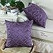 CaliTime Pack of 2 Cushion Covers Throw Pillow Cases Shells for Home Sofa Couch Diamonds Chain Geometric Embroidered 18 X 18 Inches Purple