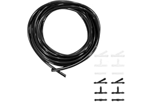 LAINLOY Windshield Washer Hose Kit, 4 Meter Windshield Washer Nozzle Fluid Hose with 12PCS Rubber Hose Connectors, Universal Car Wiper Hose Tubing Kit, Suitable for Connecting Car Water Pumps and Nozzle