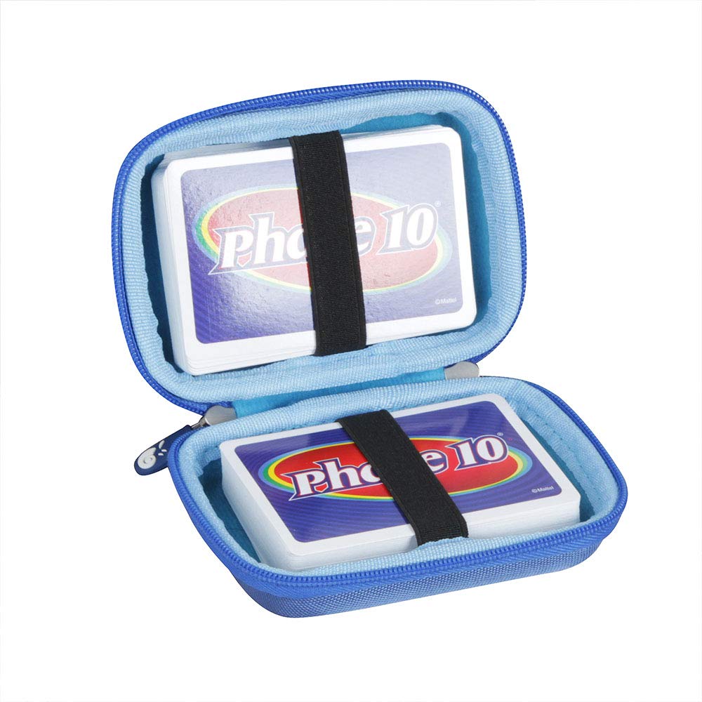 HERMIT SHELL Hermitshell Hard Travel Case for Phase 10 Card Game Styles May Vary - Not Including Cards (Blue)