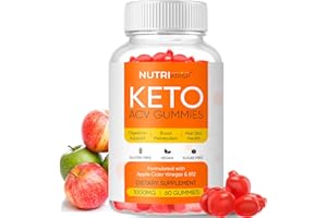 NUTRIKRISP Advanced Keto ACV Gummies - Sugar-Free Gluten Free Pro Active Apple Cider Vinegar Supplement for Men Women (1000MG)