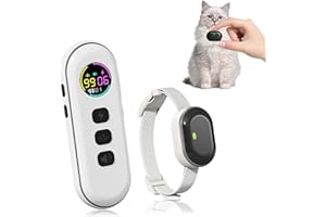 CHUPOLIK Ultra-Small Cat Shock Collar, Ultra-Light & Thin Cat Training Collar with 1300ft Remote, Tailored for Cats & Small Dogs, 198-Level Precise Control, Waterproof, Rechargeable (White)