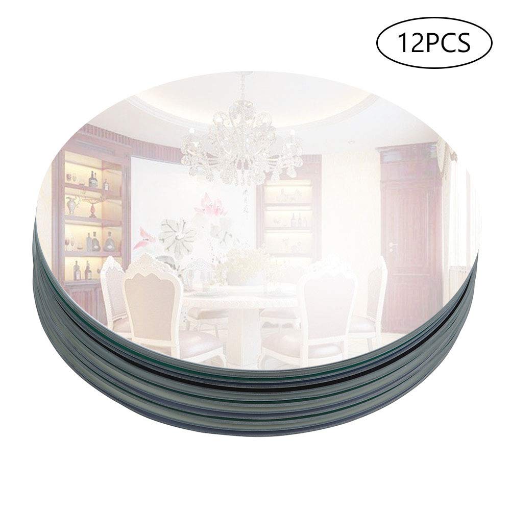 Murrey Home 12 Pack 10" Round Mirror Tray/Plate for Wedding, Christmas and Party Décor