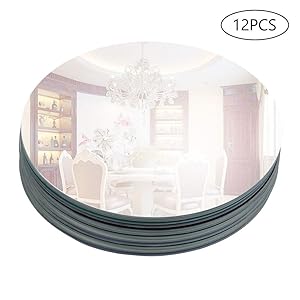 Murrey Home 12 Pack 10" Round Mirror Tray/Plate for Wedding, Christmas and Party Décor