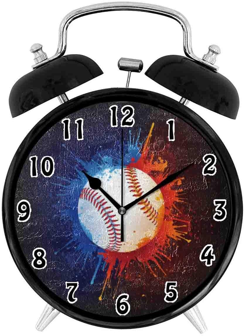 Amazon Co Jp 寝室 リビングルーム オフィスデコレーション連続秒針目覚まし時計 テーマは野球 かっこいいのパーソナリティファッション目覚まし時計 ホーム キッチン