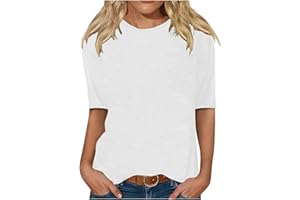 GENERIC Summer Half Sleeve Tops for Women 2024 Fashion Gradient Color Shirts Versatile Comfy Loose Fit Crew Neck Blouses Basic Tees