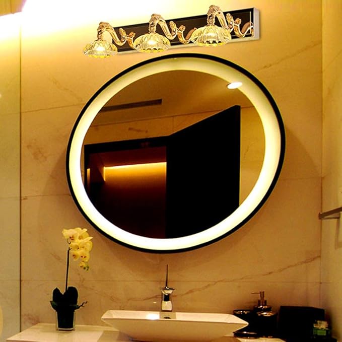 GALIMAXIA Crystal Tocador del baño de la luz 3-luz lámpara de Pared de