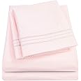 1500 Supreme Collection Full Sheet Sets Pale Pink - Luxury Hotel Bed Sheets and Pillowcase Set for Full Mattress - Extra Soft, Elastic Corner Straps, Deep Pocket Sheets, Full Pale Pink