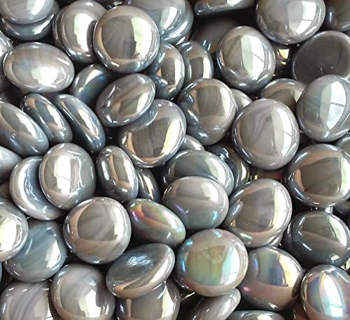 Creative Stuff Glass - Vase Fillers - Glass Gems (1 LB, Opal Gray Irid)