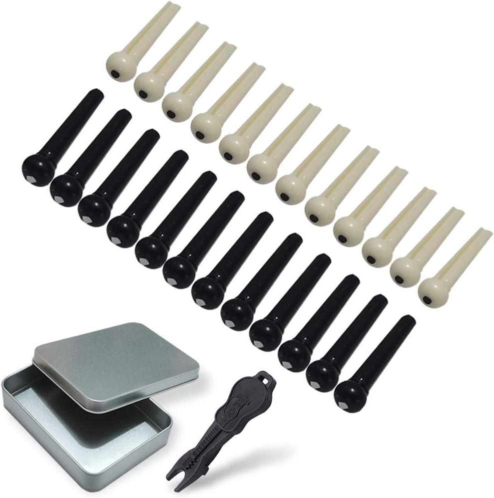 24pcs Guitar Bridge Pins with Bridge Pin Puller Remover