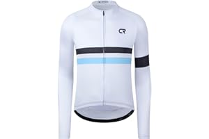 Coconut Ropamo CR Long Sleeve Cycling Jersey Mens, 3+1 Zipper Pockets Bicycle Tops Quick Dry Breathable Biking Shirt