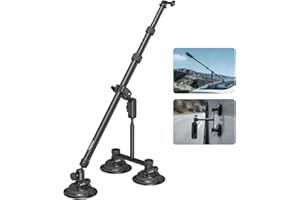 SMALLRIG Car Mount for Insta360 X5/X4/X3, for DJI OSMO 360 Camera, for GoPro, Triple Suction Cup Mount Kit with 120cm/47.2" I