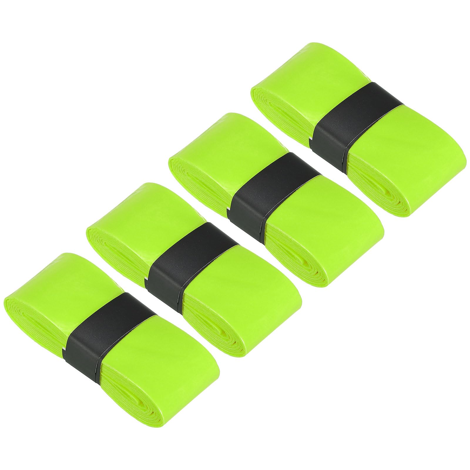 PATIKIL 43.3" Tennis Racket Grip Tape, 4 Pack Anti Slip Absorbent PU Badminton Overgrip Racquet Grip Tape for Baseball Pickleball Paddle, Fluorescent Green
