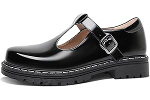 CYULLA Mary Jane T-Strap Oxford Shoes for Women, Round Toe Flat Comfort Footwear, Adjustable Ankle Strap, Retro Low Top Shoes for Office, School, Daily Walking & Weekend Outings