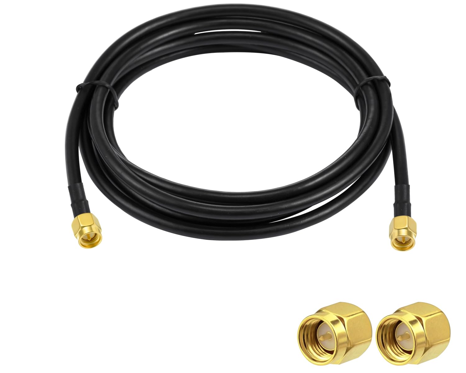 Vecys SMA Antenna Extension Cable SMA Male to Male Pigtail Cable WLAN Antenna Cable RG58 10ft/3M for WiFi Wireless Network 2G 3G 4G Antenna Router GSM Bluetooth WLAN LAN