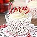 ELENKER 120pcs Cupcake Wrapper Lace Laser Cut Filigree Cupcake Wraps Liner Baking Cup