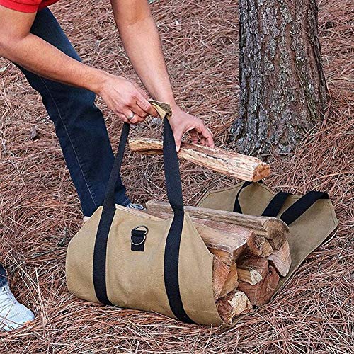 leiusXD Firewood Storage Bag Package Handles Bag Storage Bag Canvas Match Storage Bag Portable Outdoor Match Storage Bag Canvas Outdoor Carry Bag Firewood Carrier Log Tote Camping